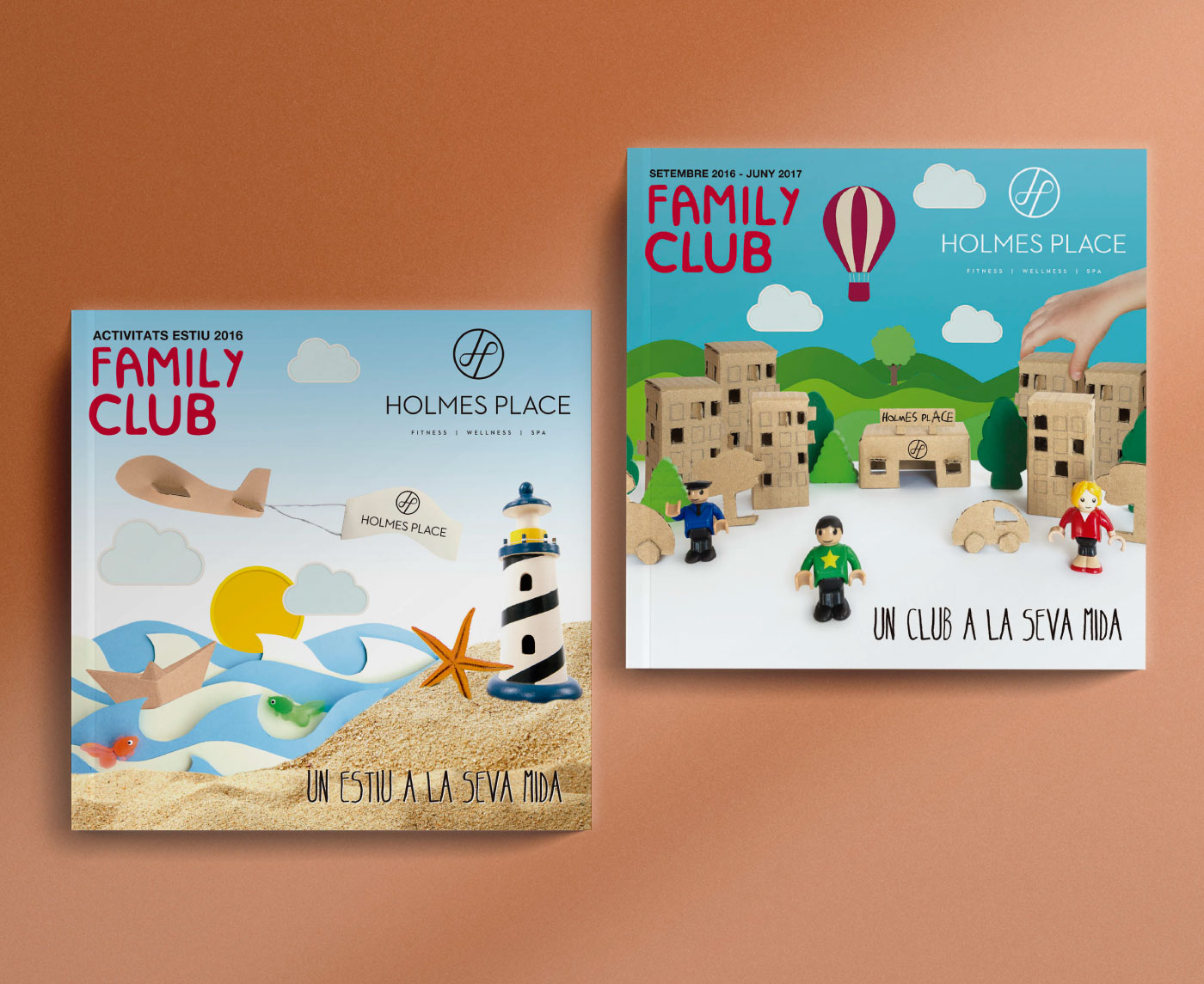Diseño portadas folleto Family Club de Holmes Place