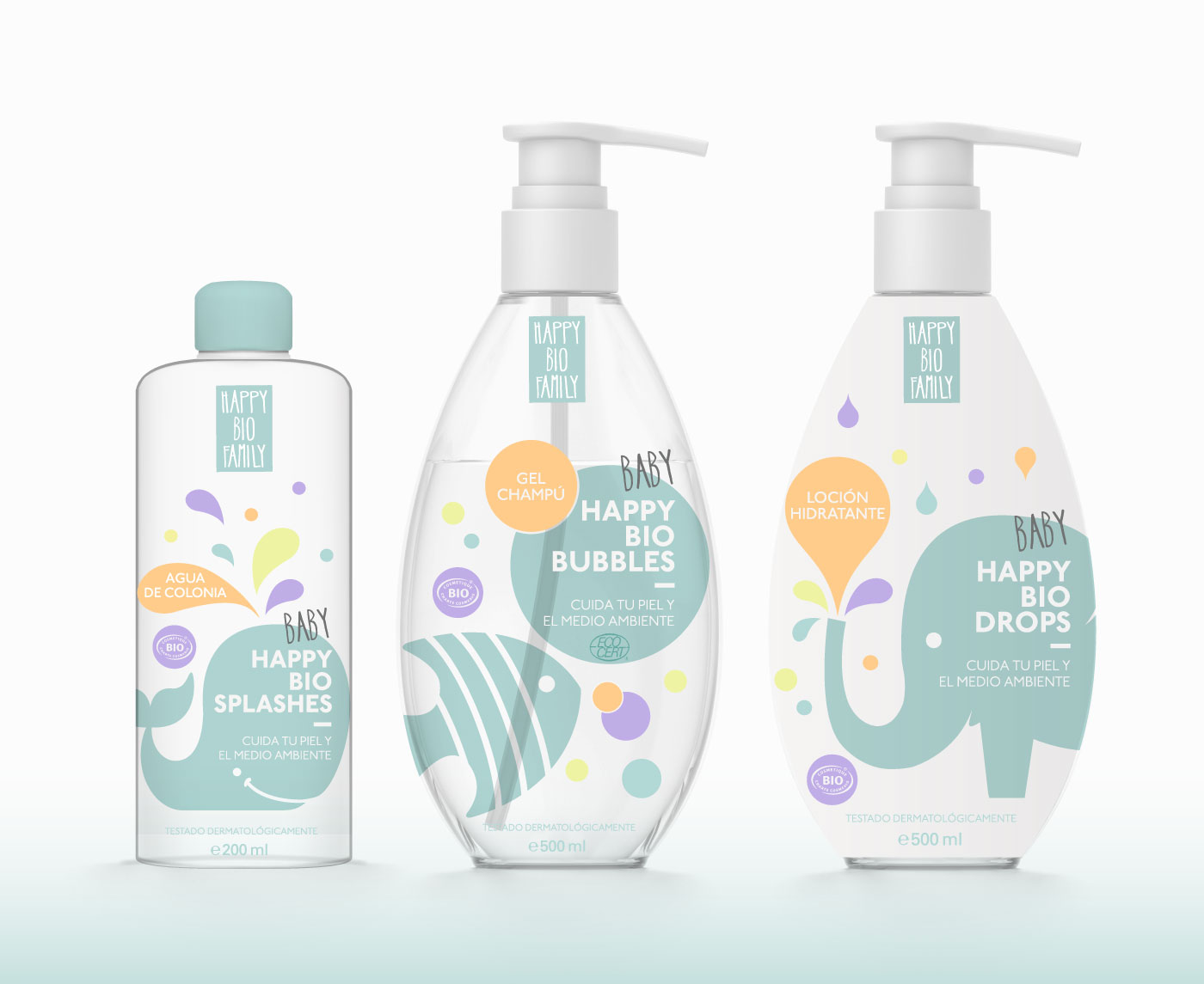 Packaging productos higiene familiar Happy Bio Family